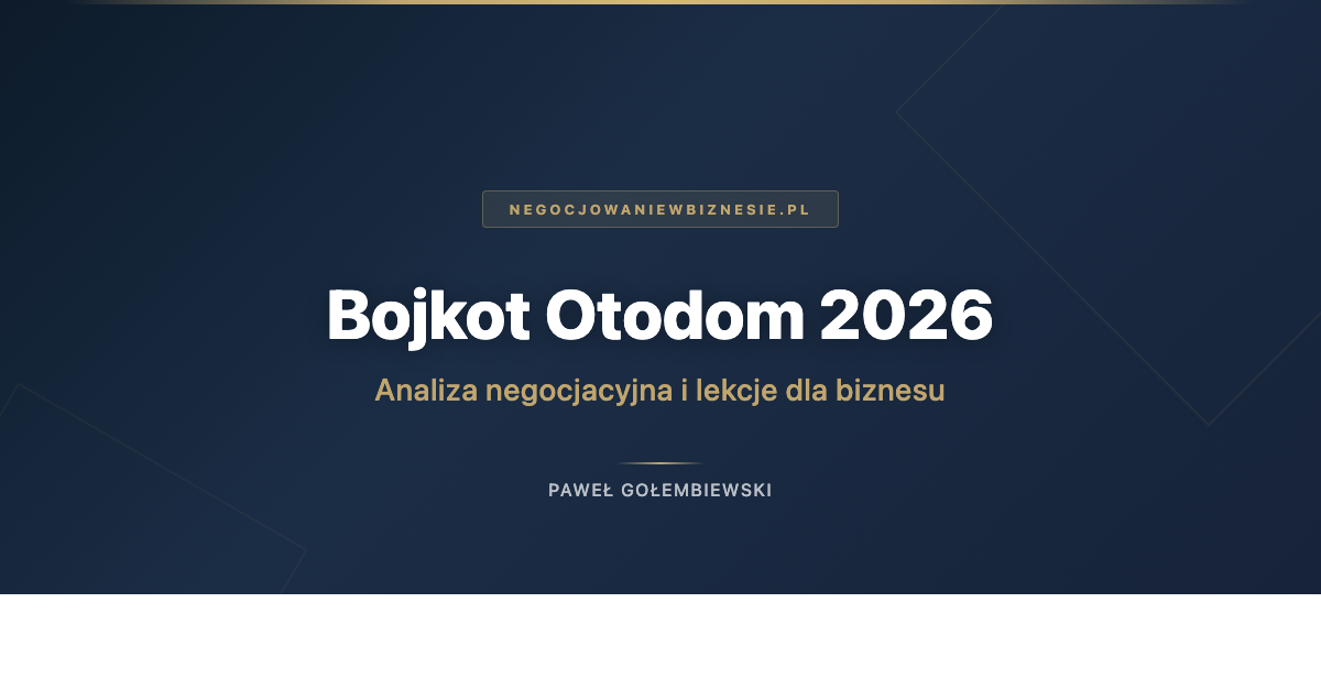 Bojkot Otodom 2026 - analiza negocjacyjna i lekcje dla biznesu